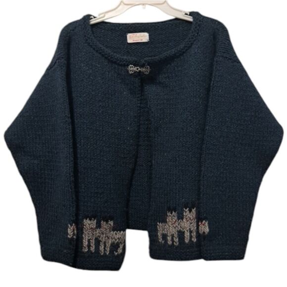 Vintage Knitting Needles For Margaret Hill Crochet Knit Sweater XL Green/Blue - Picture 3 of 17